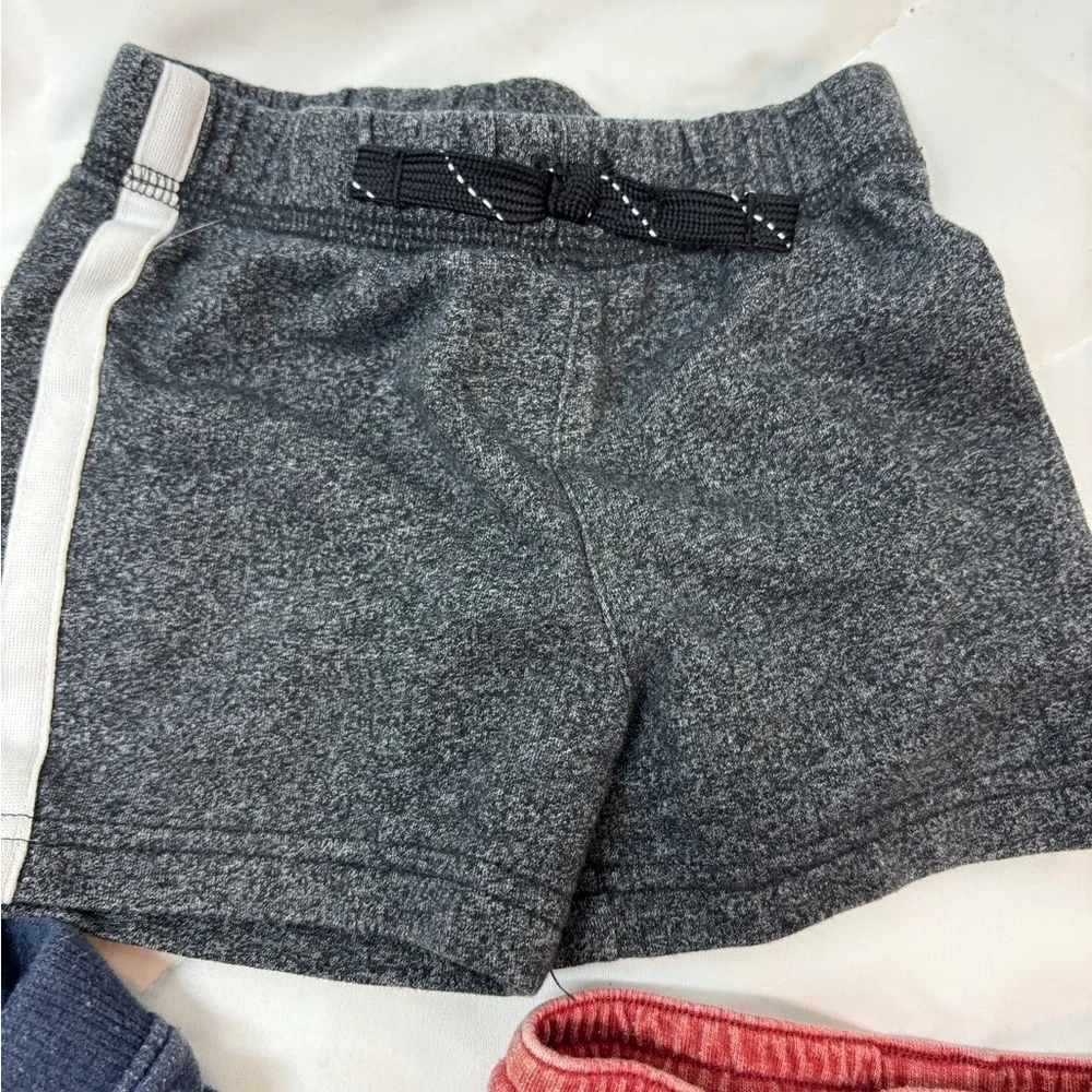 Set of 3 Oshkosh & Jumping Beans Kids Shorts Trio Gray, Blue, and Red 12 months